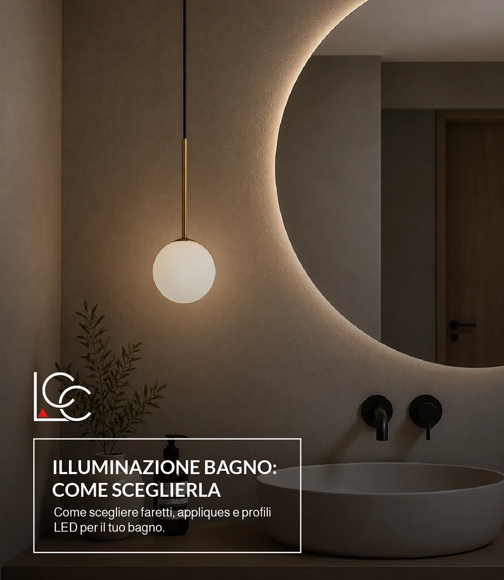 Illuminazione bagno: come scegliere luci, faretti e profili LED - Lucecontrocorrente
