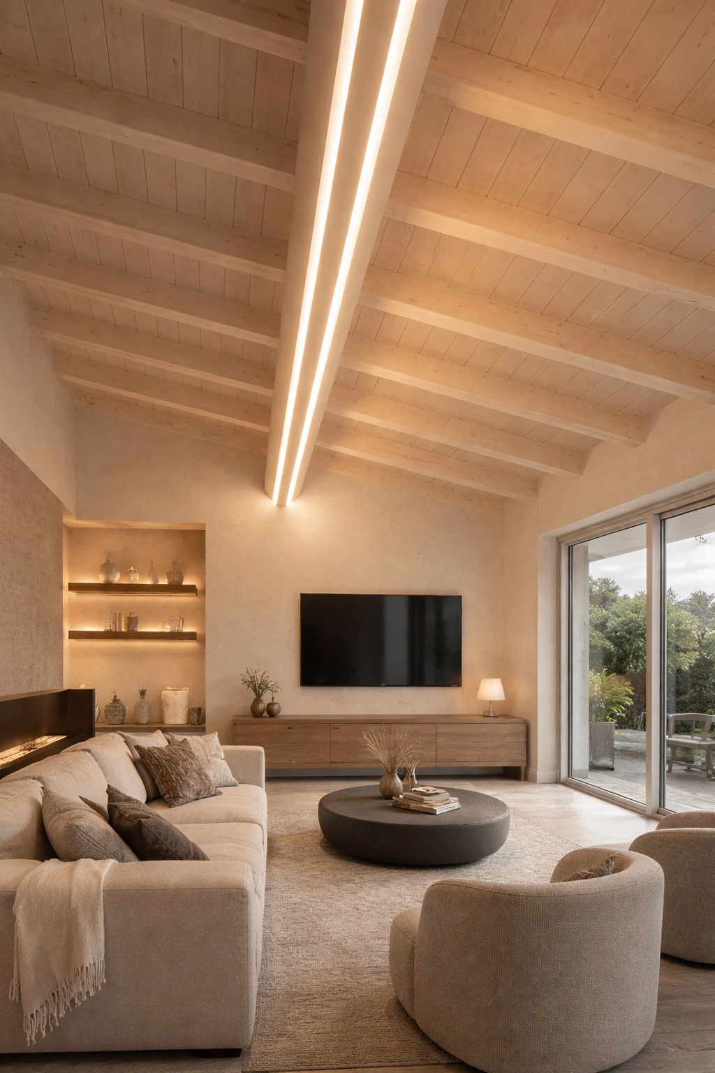 Come illuminare un soffitto di travi in legno, quali sono le difficoltà - LuceControCorrente