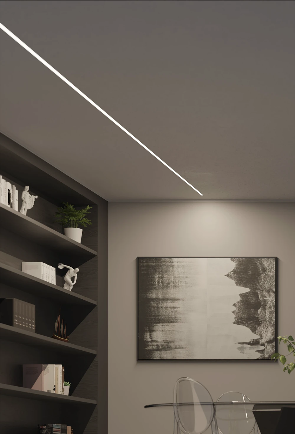 Illuminazione LED a soffitto: Soffitti bassi: massimizzare l'ampiezza con profili discreti - LuceControCorrente