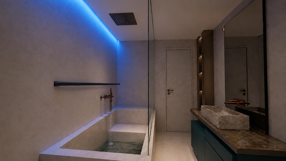 Illuminazione del bagno della camera hotel - LuceControCorrente