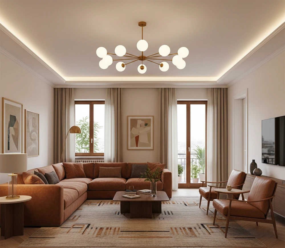 Lampade moderne per il salotto: come costruire una base luminosa equilibrata